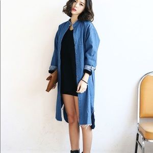 Super fashion vintage long denim jacket 😍